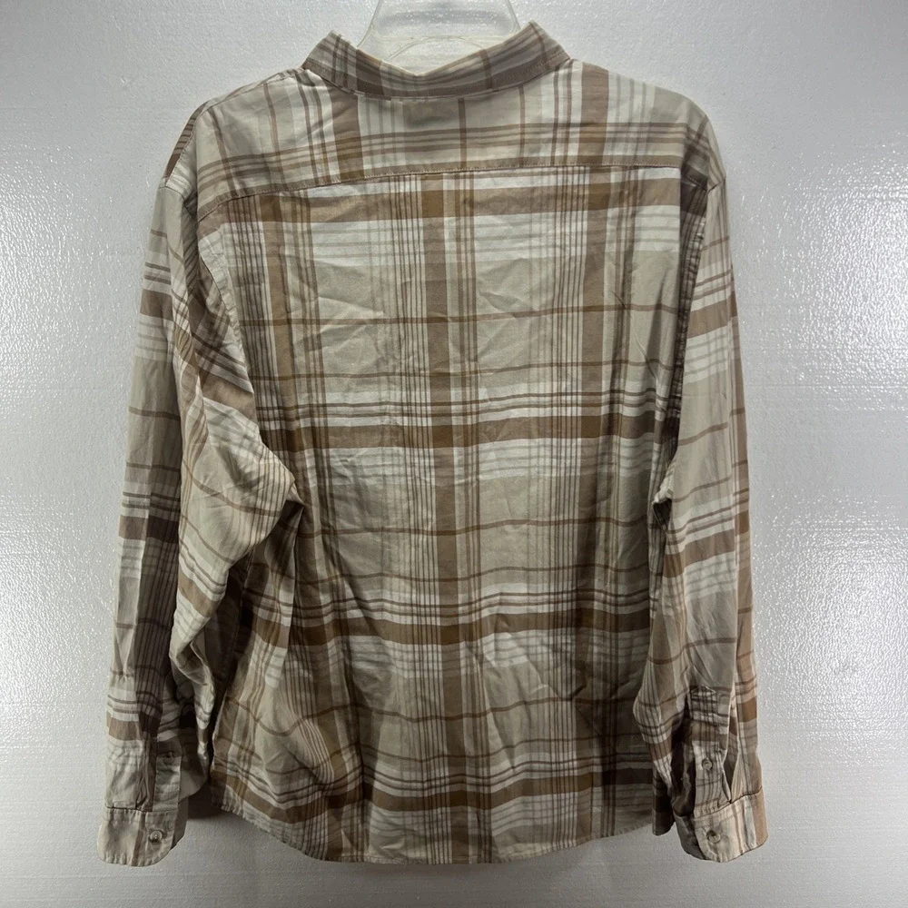 NWT Banana Republic Men's SLIM Untucked Fit Button Down Brown Plaid Shirt XL $70